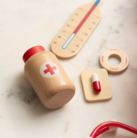 Set docteur en bois Rouge 4 - vertbaudet enfant 