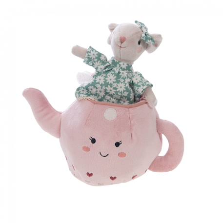 Peluche lili la souris dans sa théière Rose 1 - vertbaudet enfant 