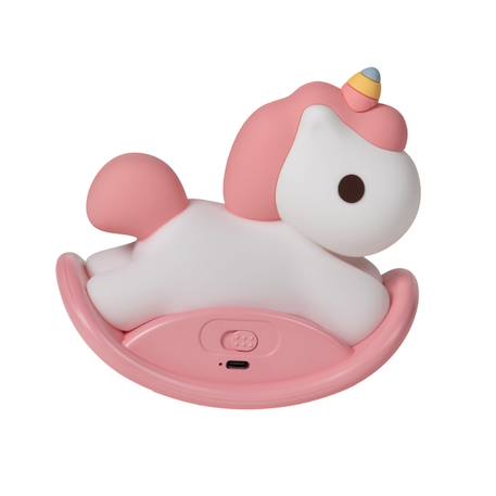 Veilleuse licorne   et blanche en silicone - rechargeable Rose 2 - vertbaudet enfant 