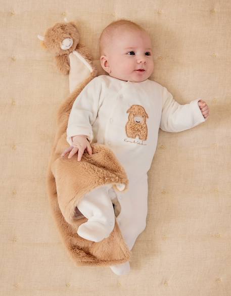 Pyjama en velours brodé – fluffy Blanc 3 - vertbaudet enfant 