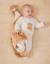 Pyjama en velours brodé – fluffy Blanc 3 - vertbaudet enfant 