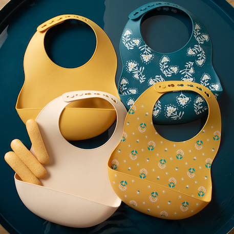 Lot de 2 bavoirs   et jaune Rose 3 - vertbaudet enfant 