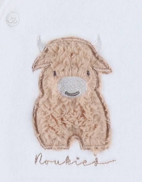 Pyjama en velours brodé – fluffy Blanc 5 - vertbaudet enfant 