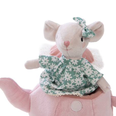Peluche lili la souris dans sa théière Rose 2 - vertbaudet enfant 