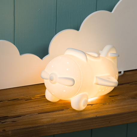Lampe avion  he en porcelaine longueur 22,6 Blanc 3 - vertbaudet enfant 