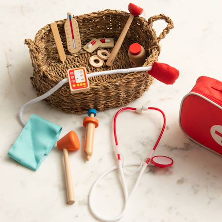 Set docteur en bois Rouge 3 - vertbaudet enfant 
