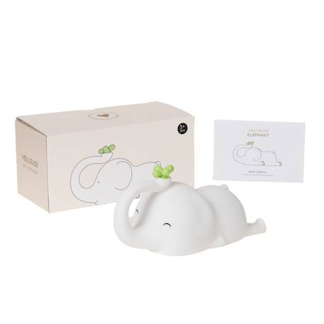 Veilleuse éléphant blanc en silicone Beige 2 - vertbaudet enfant 