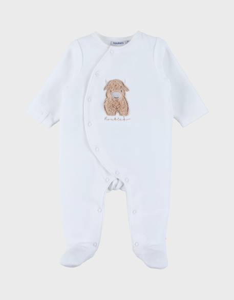 Pyjama en velours brodé – fluffy Blanc 2 - vertbaudet enfant 