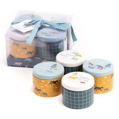 Coffret cadeau de naissance Bleu, marron, orange+Rose, gris, blanc 1 - vertbaudet enfant 