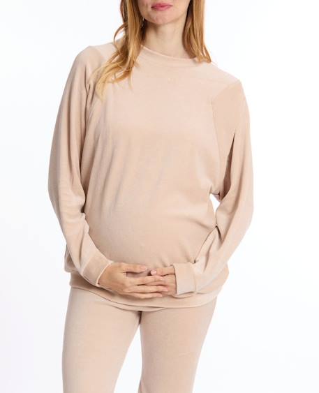 Sweat de grossesse et d'allaitement enzo Beige+Marine 2 - vertbaudet enfant 