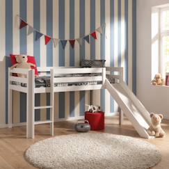 Lit mi-hauteur avec toboggan en pin massif naturel  armance & faustin  - vertbaudet enfant
