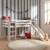 Lit mi-hauteur avec toboggan en pin massif naturel  armance & faustin Blanc+Naturel 1 - vertbaudet enfant 