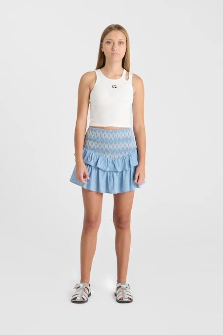 Jupe evasée, patineuse en jeans adonoigi Bleu 2 - vertbaudet enfant 