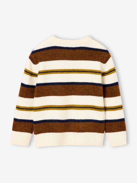 Pull garçon manches longues marine+noisette 12 - vertbaudet enfant 