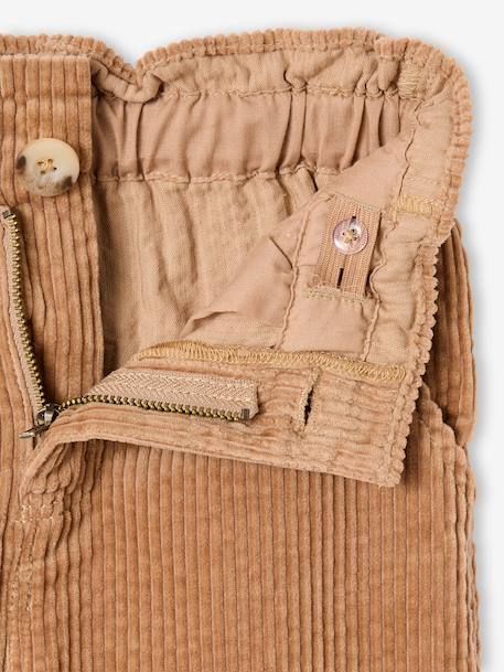 Pantalon fille large velours côtelé style paperbag bordeaux+camel+marine+mauve+olive 9 - vertbaudet enfant 