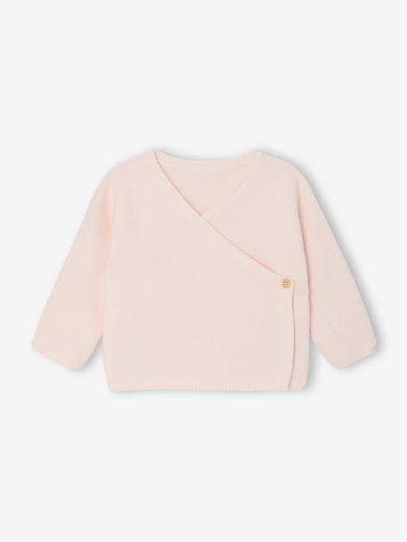 Brassière bébé naissance tricot point mousse coton et laine beige chiné+blanc+cappuccino+rose pâle+vert sauge 13 - vertbaudet enfant 