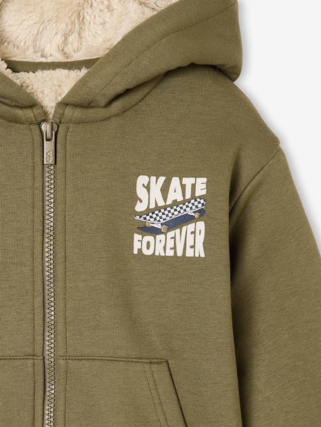 Sweat zippé à capuche garçon kaki+marine 5 - vertbaudet enfant 
