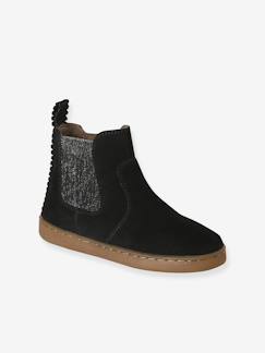 Chaussures-Boots fille cuir zippées