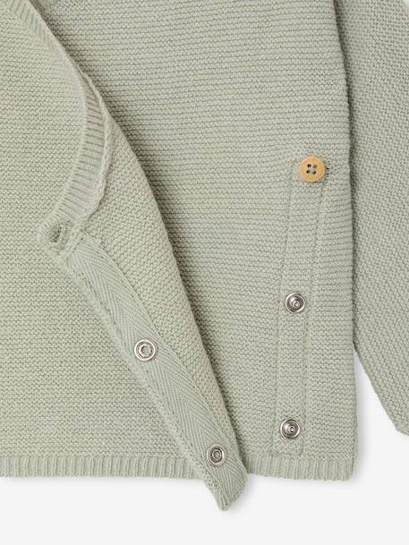 Brassière bébé naissance tricot point mousse coton et laine beige chiné+blanc+cappuccino+rose pâle+vert sauge 18 - vertbaudet enfant 