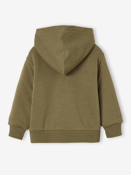 Sweat zippé à capuche garçon kaki+marine 4 - vertbaudet enfant 