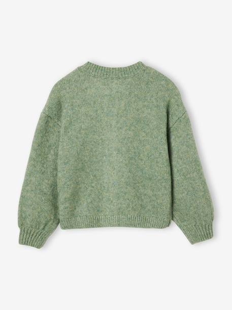 Gilet fille manches longues écru+lavande+vert sauge 10 - vertbaudet enfant 
