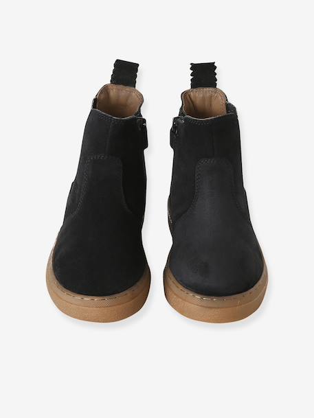 Boots enfant fille cuir zippées camel+marine+noir+or 15 - vertbaudet enfant 