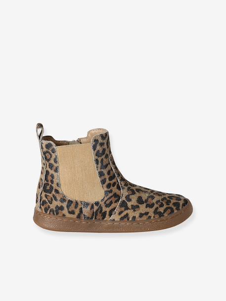Boots fille cuir zippées beige+bronze+cacao+jaune d'or+marine+marron+noir+vert+vieux rose 13 - vertbaudet enfant 