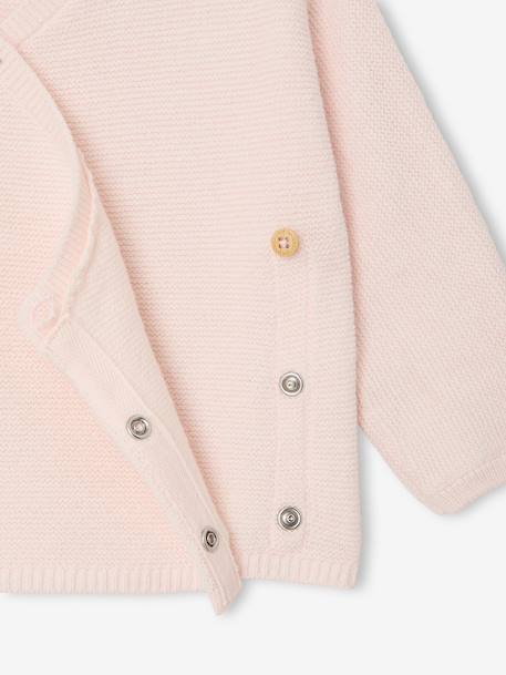 Brassière bébé naissance tricot point mousse coton et laine beige chiné+blanc+cappuccino+rose pâle+vert sauge 15 - vertbaudet enfant 