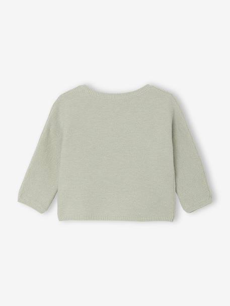 Brassière bébé naissance tricot point mousse coton et laine beige chiné+blanc+cappuccino+rose pâle+vert sauge 17 - vertbaudet enfant 