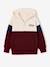 Sweat capuche garçon colorblock bordeaux+rouge 3 - vertbaudet enfant 