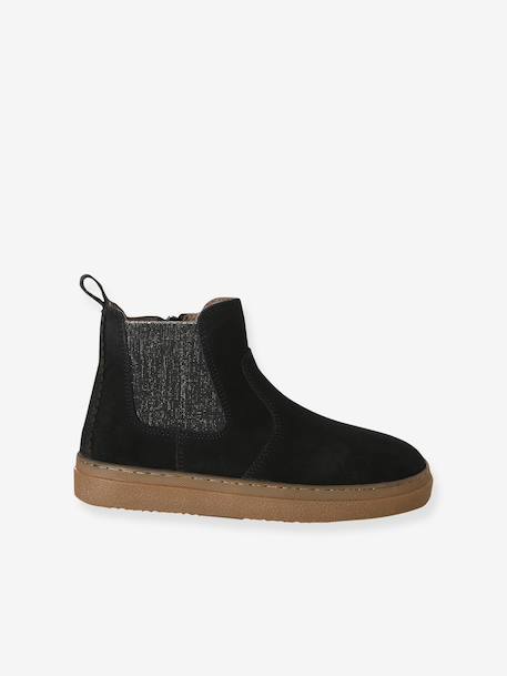 Boots enfant fille cuir zippées camel+marine+noir+or 13 - vertbaudet enfant 