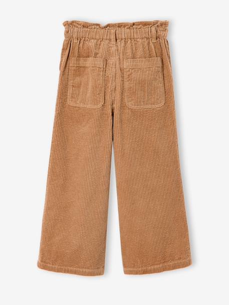 Pantalon fille large velours côtelé style paperbag bordeaux+camel+marine+mauve+olive 8 - vertbaudet enfant 