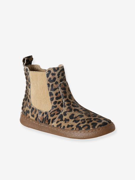 Boots fille cuir zippées beige+bronze+cacao+jaune d'or+marine+marron+noir+vert+vieux rose 12 - vertbaudet enfant 