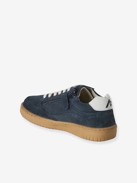 Baskets garçon cuir lacets élastiqués marine 4 - vertbaudet enfant 