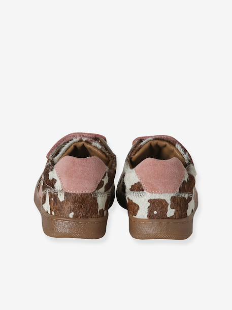 Basket enfant fille cuir à scratchs brun 4 - vertbaudet enfant 