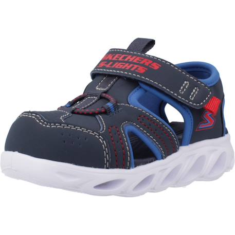Sandales bébé garçon en textile légère souple Bleu marine+Noir et citron 4 - vertbaudet enfant 