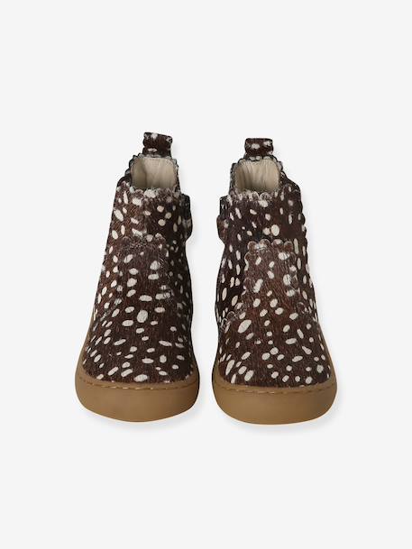 Boots bébé fille cuir zippées brun+jaune d'or+marine+vieux rose 4 - vertbaudet enfant 