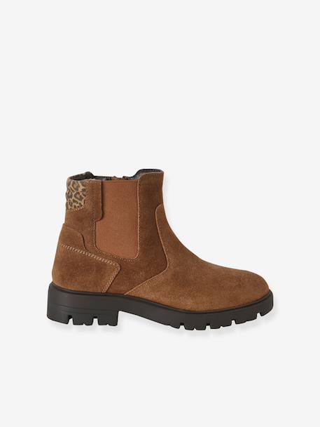 Boots fille cuir zippées marron 2 - vertbaudet enfant 