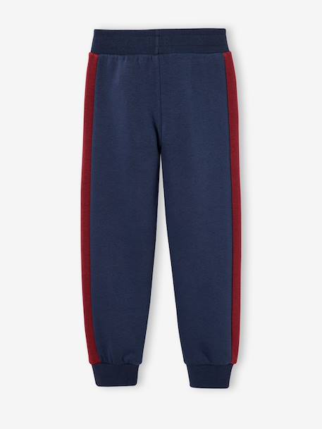 Jogging garçon bande côté bordeaux+gris chiné+rouge+vert 2 - vertbaudet enfant 