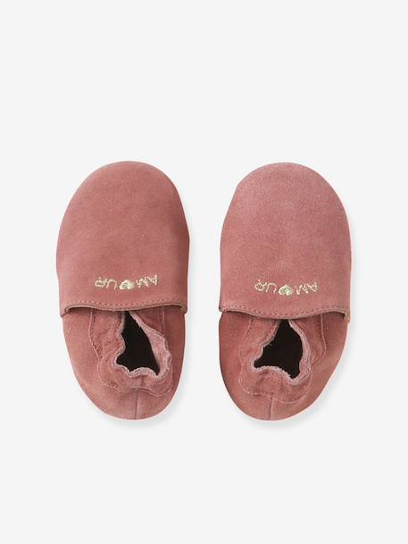 Chaussons bébé cuir souple blanc imprimé+bleu nuit+lot rose+or+rose imprimé+rose poudré+vieux rose 41 - vertbaudet enfant 