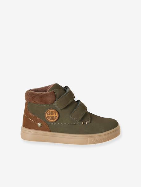 Boots enfant garçon à scratchs kaki+marine 2 - vertbaudet enfant 