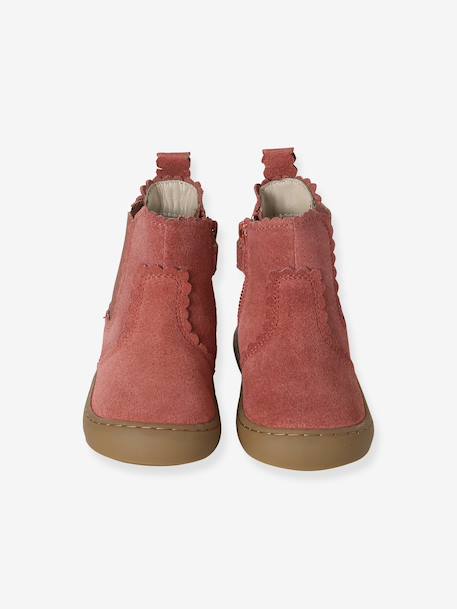 Boots bébé fille cuir zippées brun+jaune d'or+marine+vieux rose 20 - vertbaudet enfant 