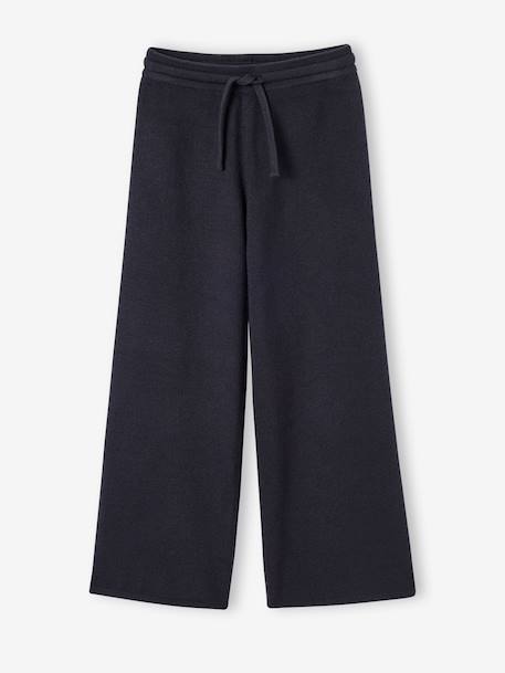 Pantalon large fille anthracite+beige 1 - vertbaudet enfant 
