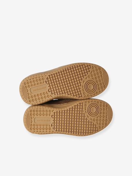 Baskets enfant fille cuir à scratchs beige+marron+vieux rose 11 - vertbaudet enfant 