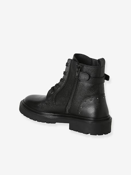 Boots fille cuir à lacets et zip noir 3 - vertbaudet enfant 