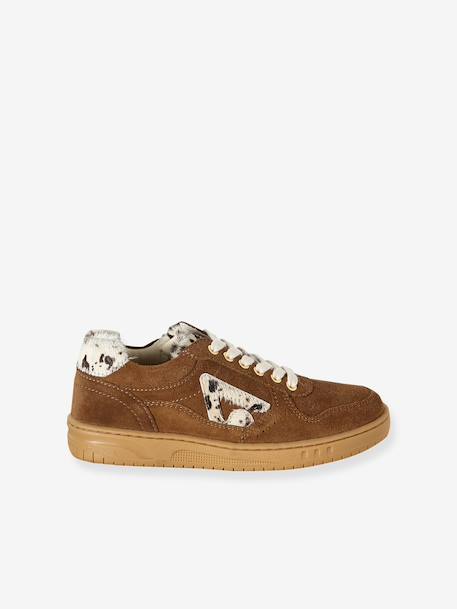 Baskets fille cuir à lacets beige+marron 7 - vertbaudet enfant 