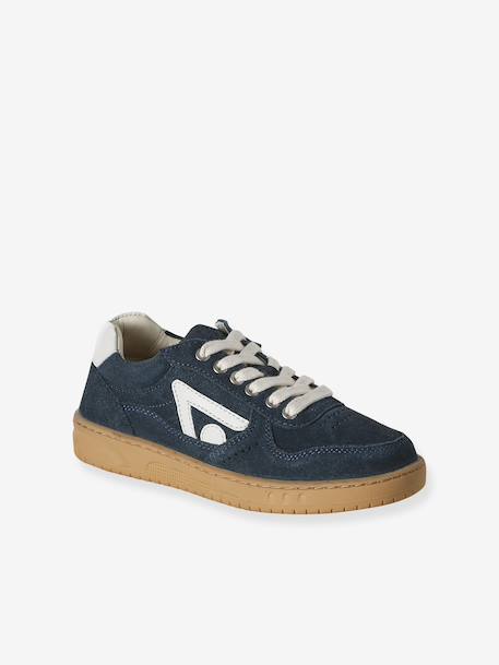 Baskets garçon cuir lacets élastiqués marine 2 - vertbaudet enfant 