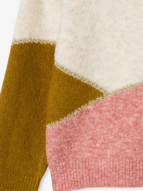 Pull fille manches longues olive+rose poudré 3 - vertbaudet enfant 