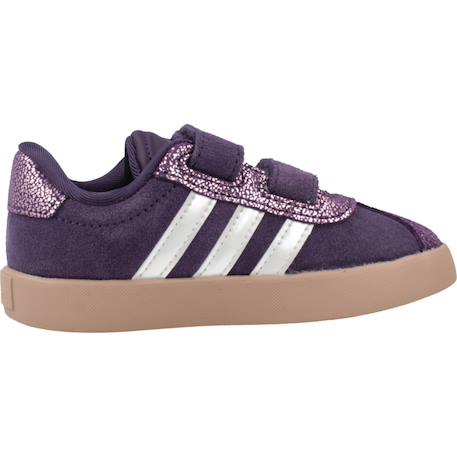 Baskets fille en cuir à scratch court Violet 1 - vertbaudet enfant 