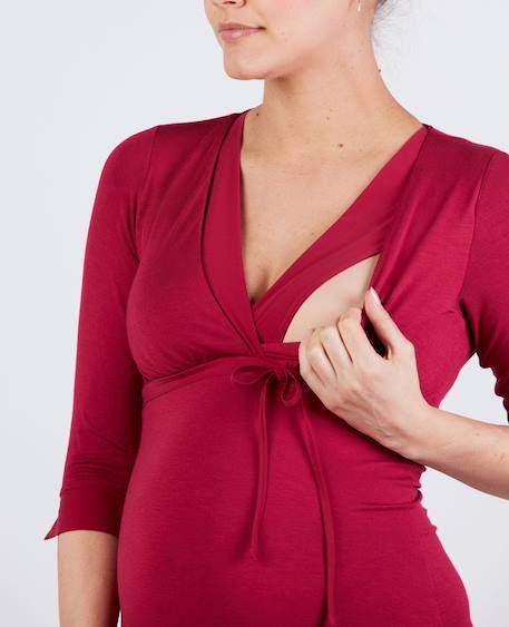 Chemise de nuit de maternité et d'allaitement milk Bordeaux 4 - vertbaudet enfant 